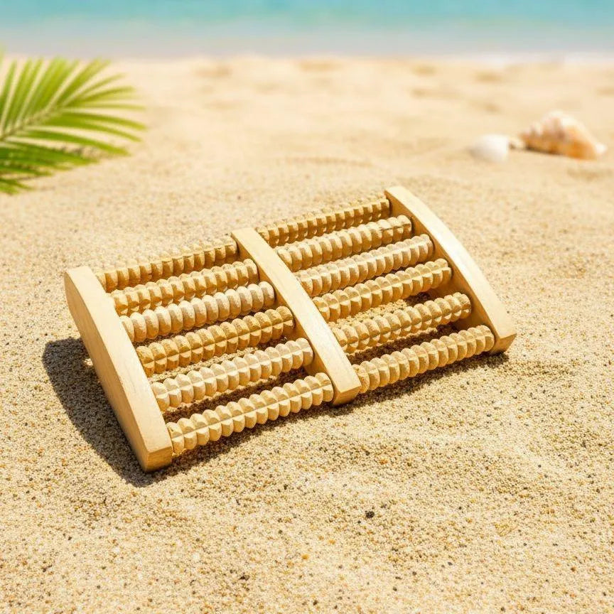 Wooden Foot Massage Roller – Natural Acupressure Massager for Home & Office Relaxation