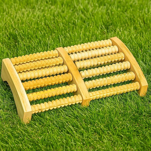 Wooden Foot Massage Roller – Natural Acupressure Massager for Home & Office Relaxation