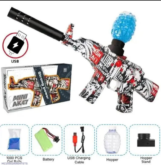 Automatic Rechargeable AK-47 Water Gel Blaster Toy Gun for Boys & Girls | USB Charging | High-Speed Electric Gel Ball Shooter