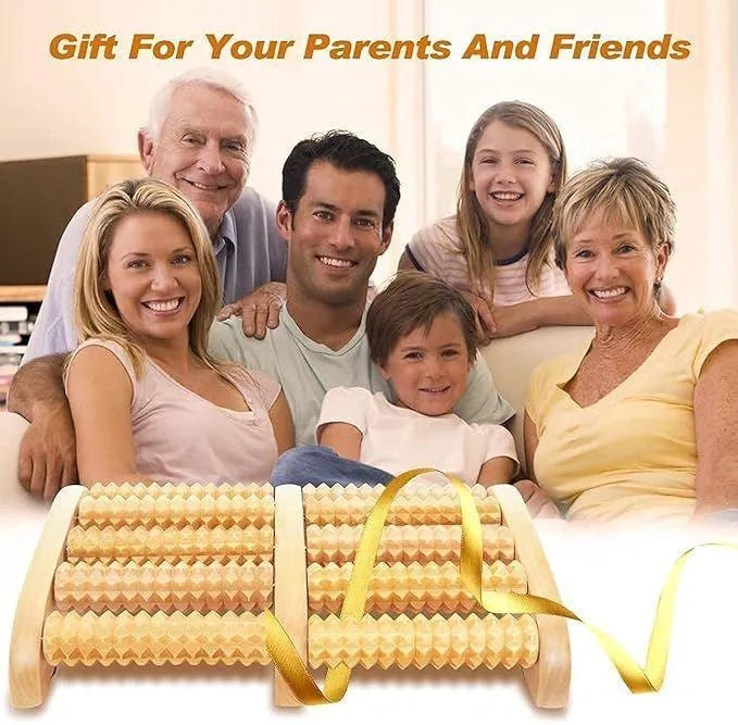 Wooden Foot Massage Roller – Natural Acupressure Massager for Home & Office Relaxation